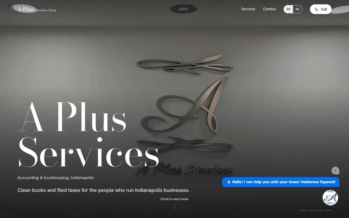 A Plus Services Corp: Premium luxury website redesign + AI chatbot
