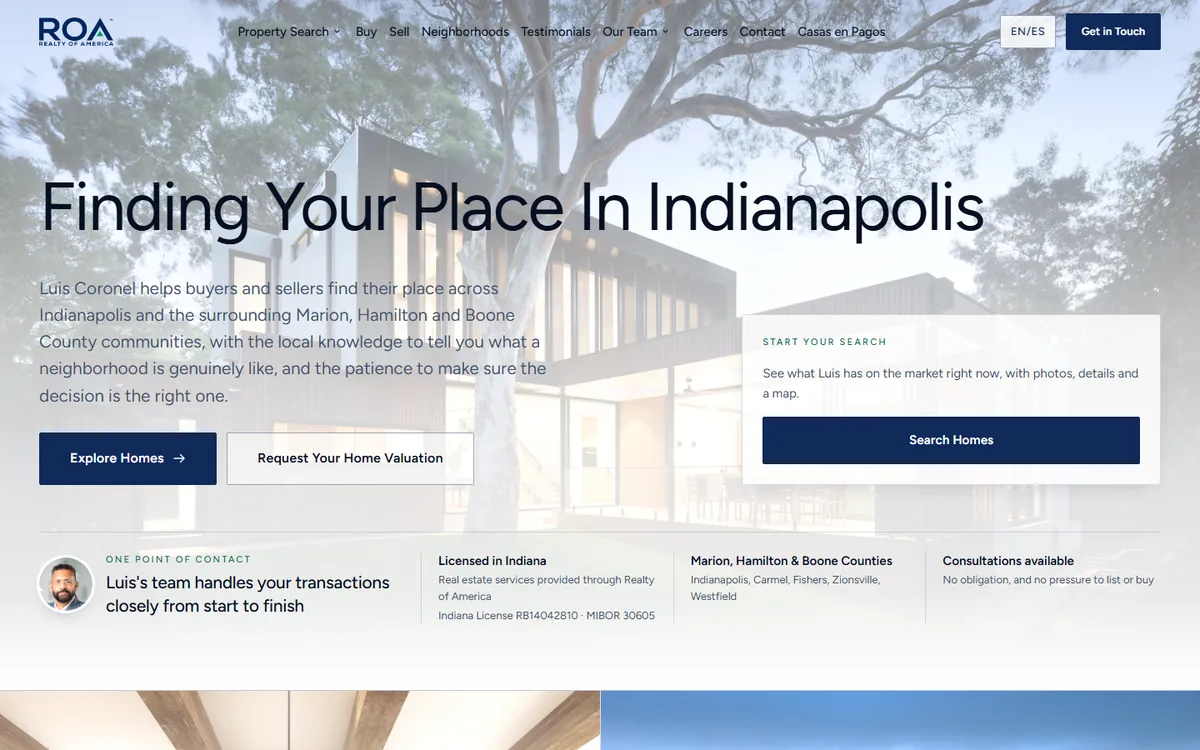 Luis Coronel Real Estate: Realty group website revamp